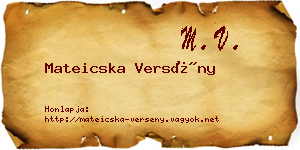 Mateicska Versény névjegykártya